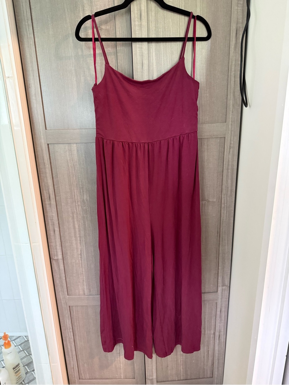 Quince Burgundy Tank jumpsuit with Scoop Neck
